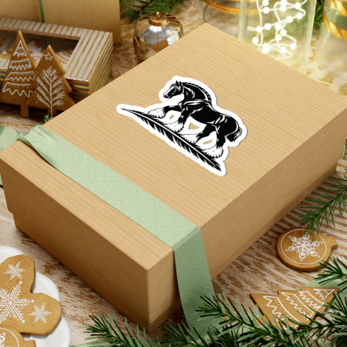 Draft Horse Vinyl Sticker — Black Shire Horse Kiss-Cut Decal