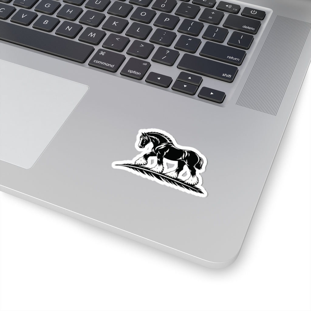 Draft Horse Vinyl Sticker — Black Shire Horse Kiss-Cut Decal