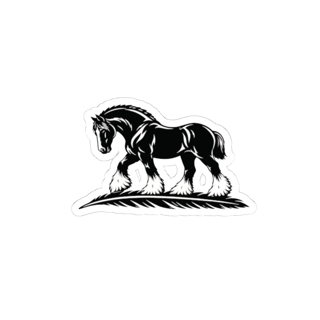 Draft Horse Vinyl Sticker — Black Shire Horse Kiss-Cut Decal