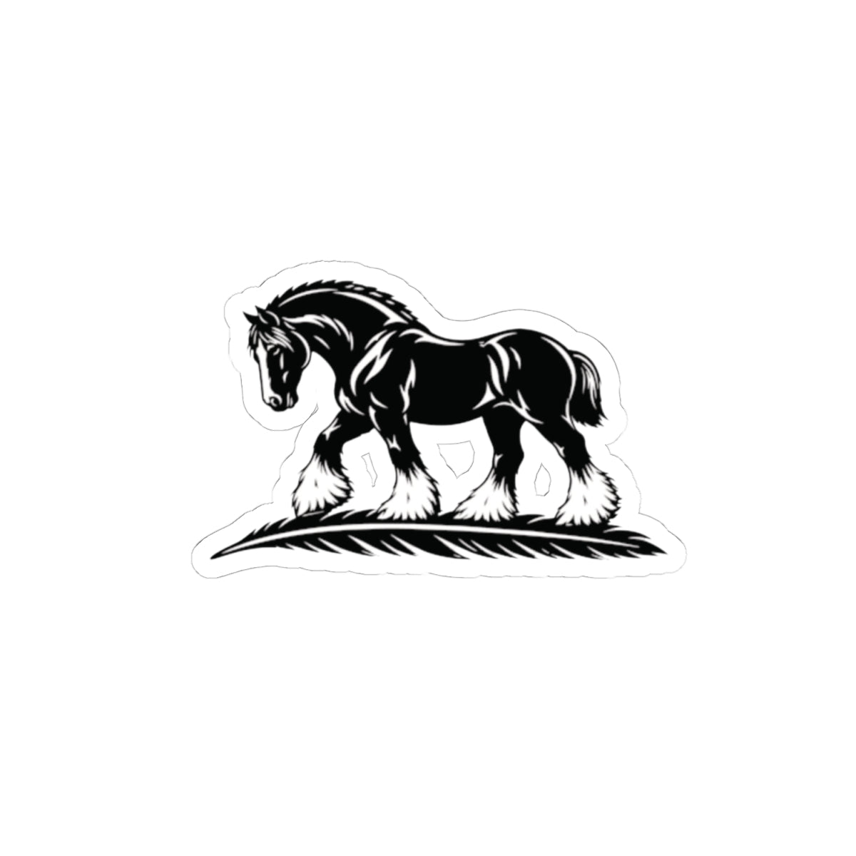 Draft Horse Vinyl Sticker — Black Shire Horse Kiss-Cut Decal