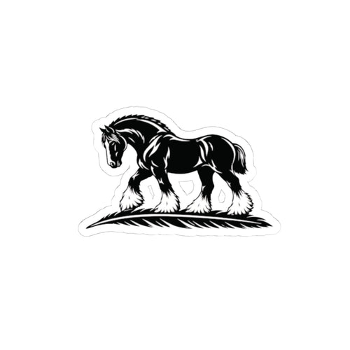 Draft Horse Vinyl Sticker — Black Shire Horse Kiss-Cut Decal