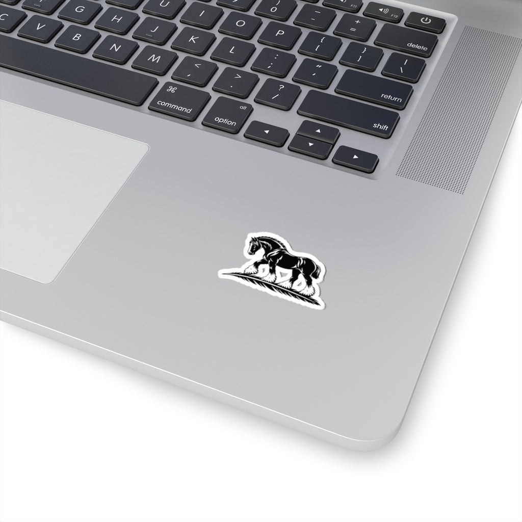 Draft Horse Vinyl Sticker — Black Shire Horse Kiss-Cut Decal
