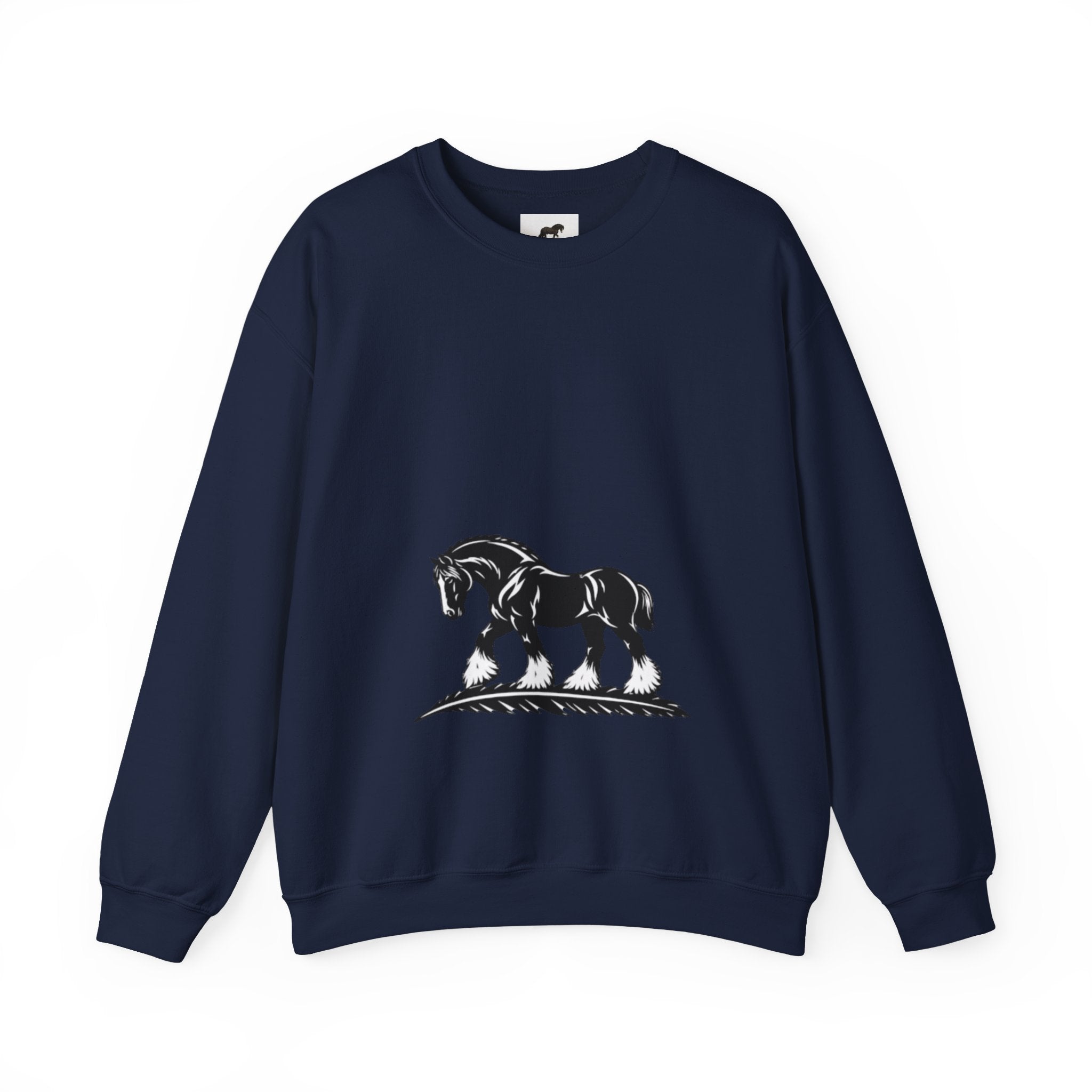 Horse Illustration Crewneck Sweatshirt — Vintage Sketch 'Unbridled Spirit'