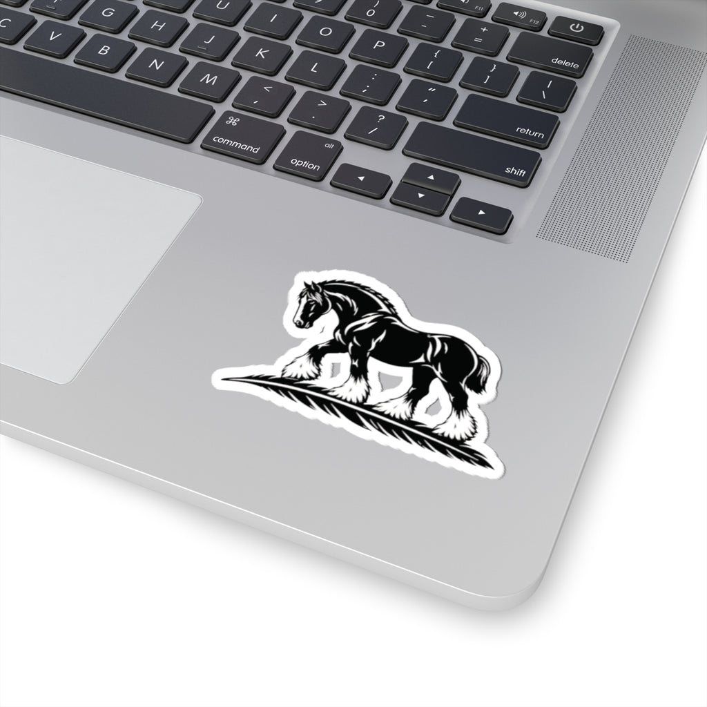 Draft Horse Vinyl Sticker — Black Shire Horse Kiss-Cut Decal