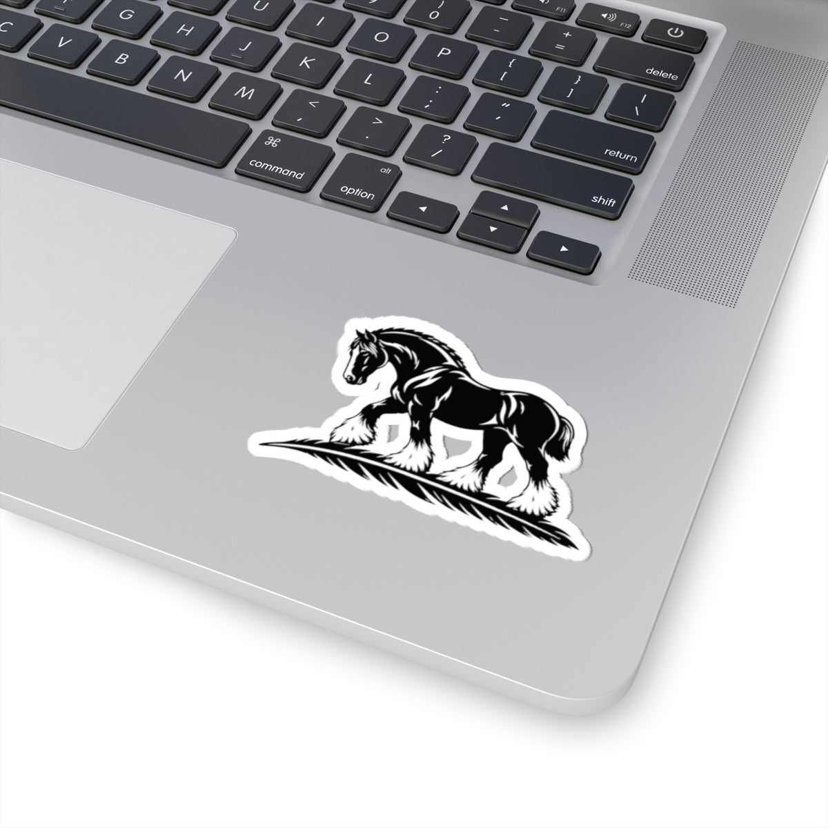 Draft Horse Vinyl Sticker — Black Shire Horse Kiss-Cut Decal