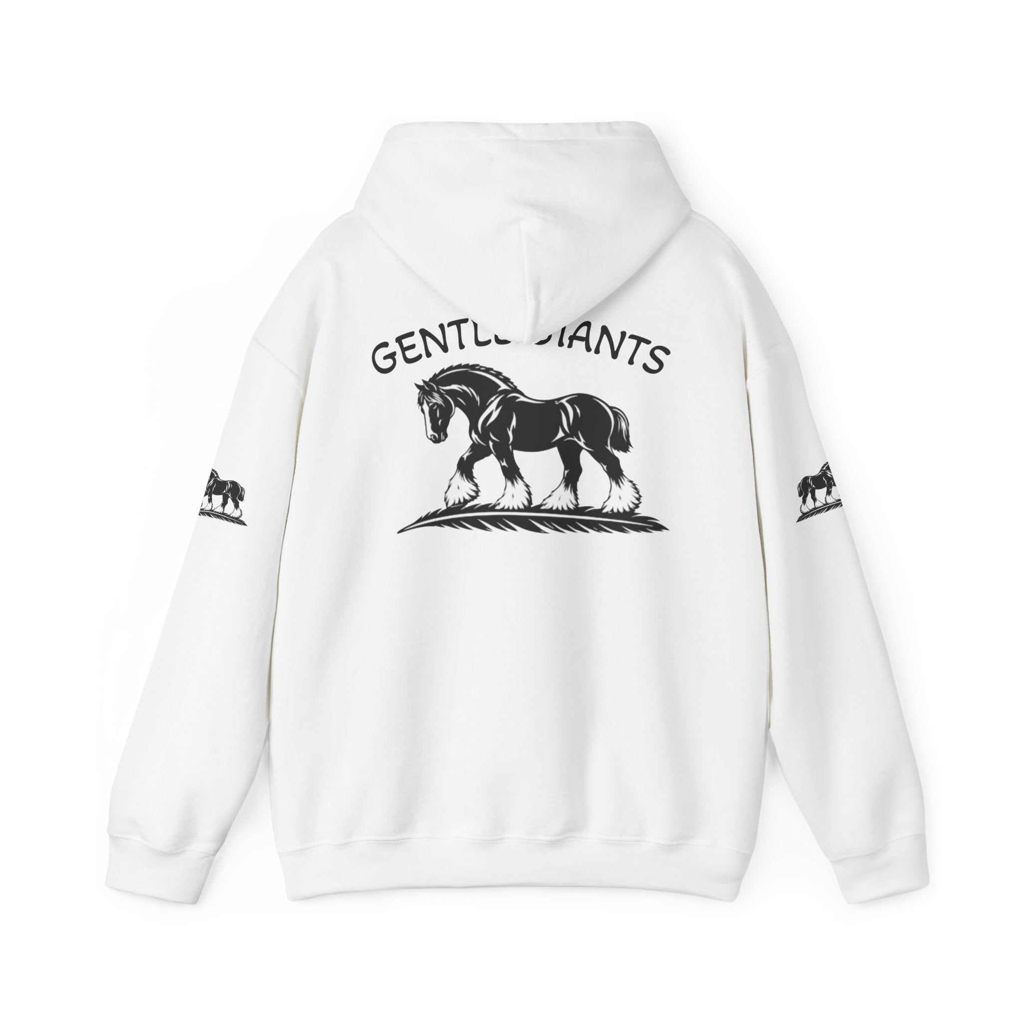 Gentle Giants Shire Horse Hoodie — Back Print Graphic Sweatshirt