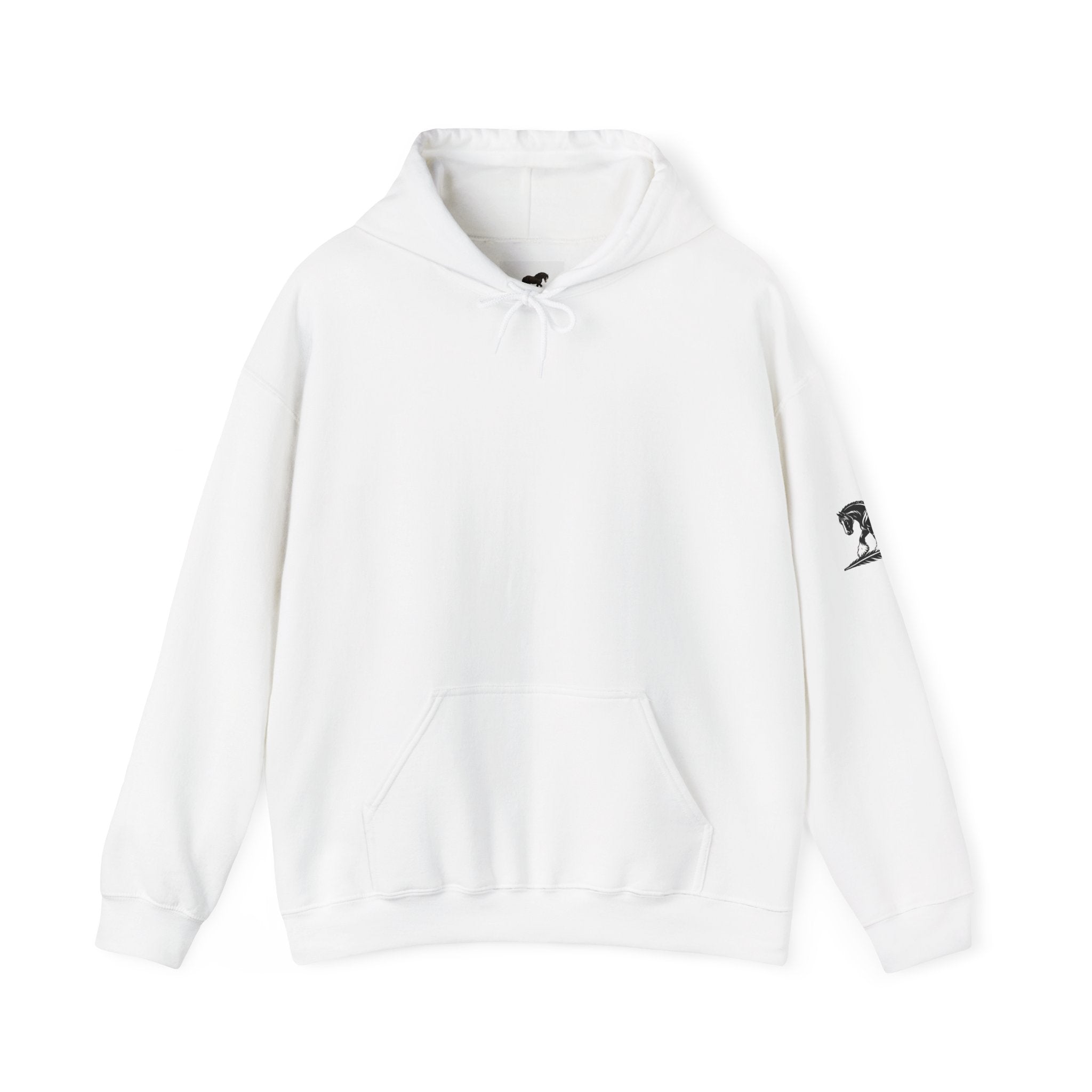 Elegant Shire Horse Silhouette Hoodie — Black Equestrian Graphic Sweatshirt