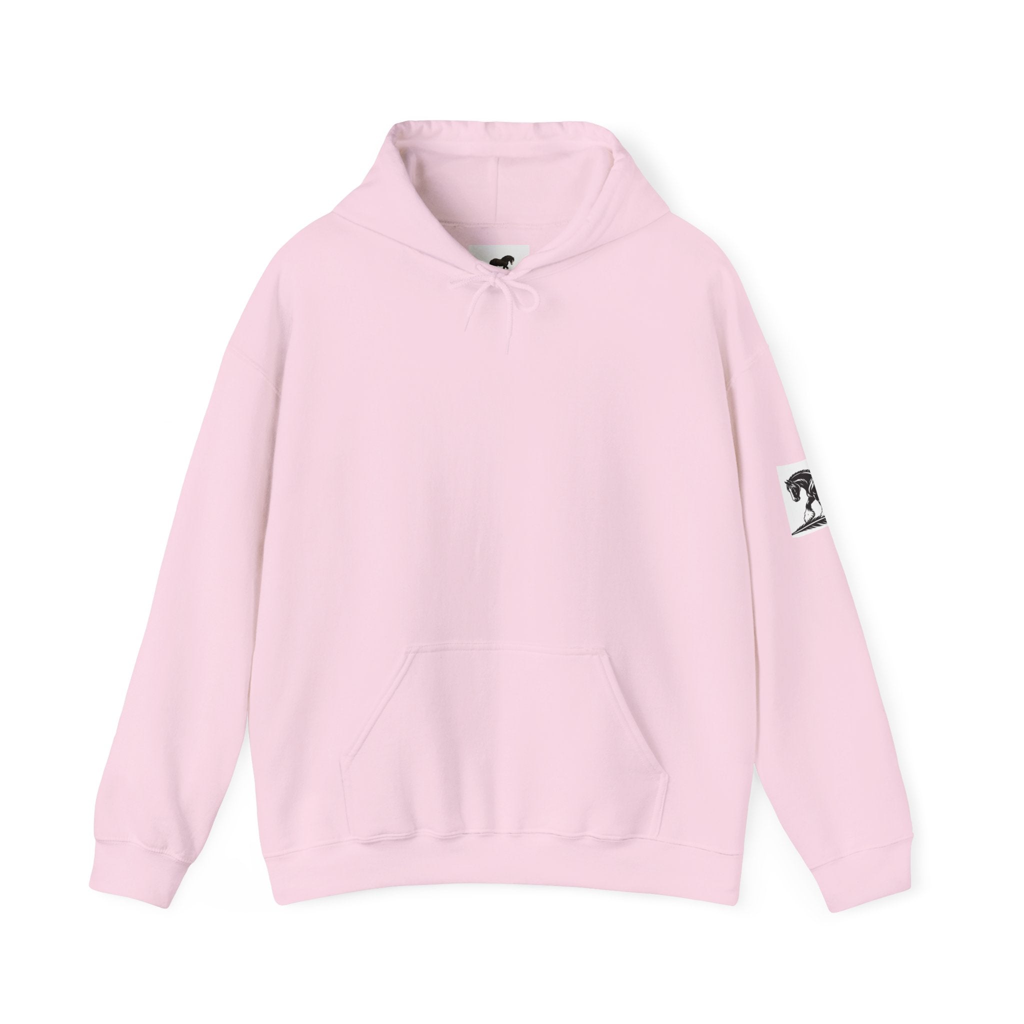 Elegant Shire Horse Silhouette Hoodie — Black Equestrian Graphic Sweatshirt