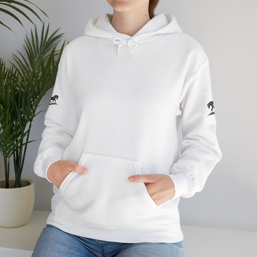 Black Feather Horse Hoodie — Equestrian Graphic Sweatshirt