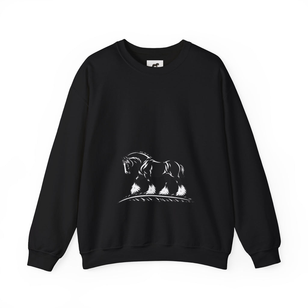 Horse Illustration Crewneck Sweatshirt — Vintage Sketch 'Unbridled Spirit'