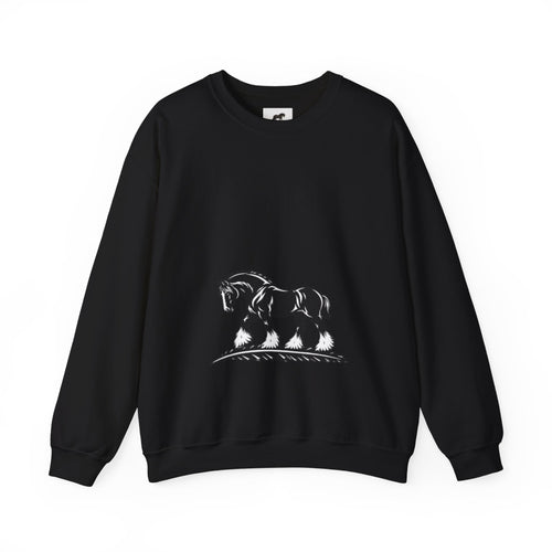 Horse Illustration Crewneck Sweatshirt — Vintage Sketch 'Unbridled Spirit'