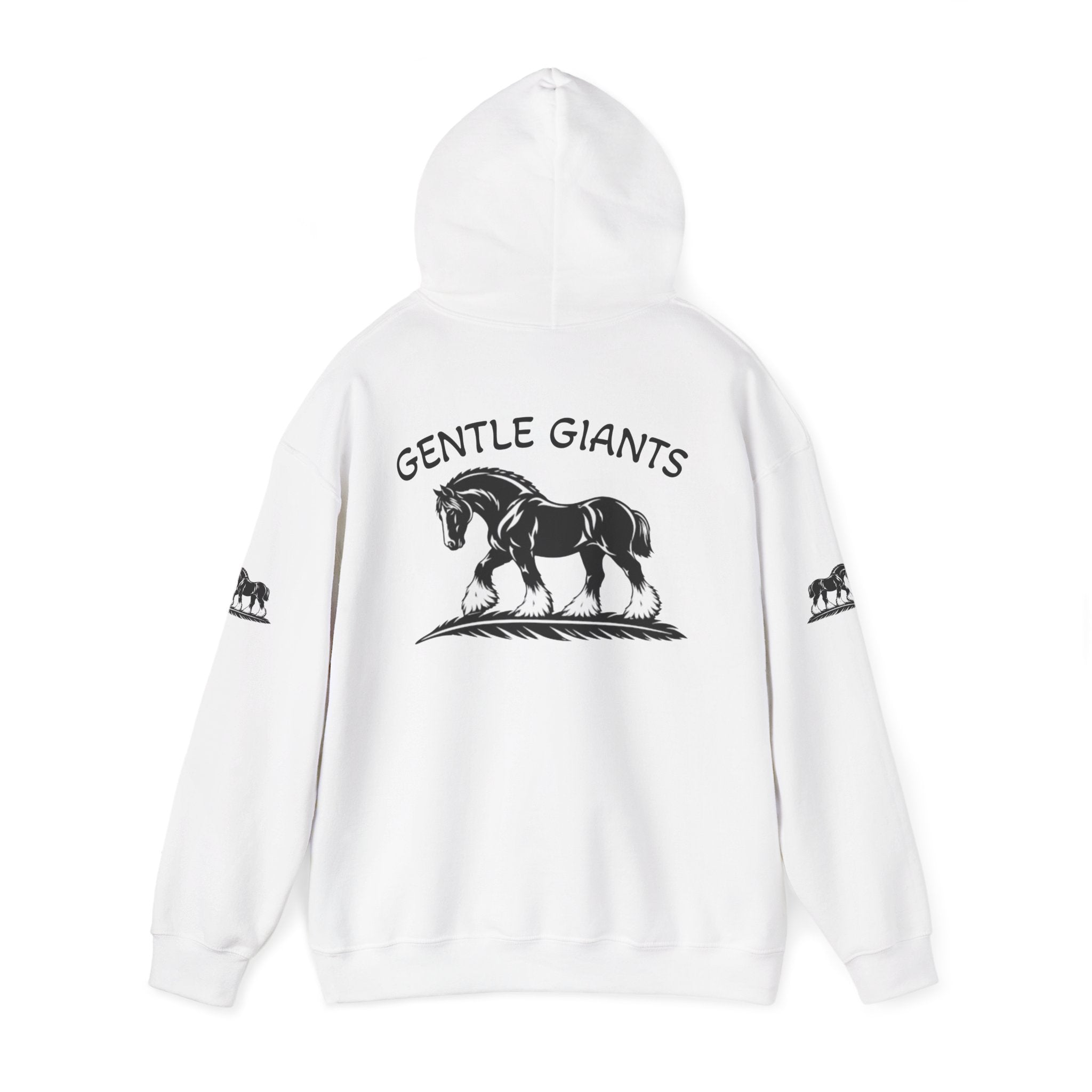 Gentle Giants Shire Horse Hoodie — Back Print Graphic Sweatshirt