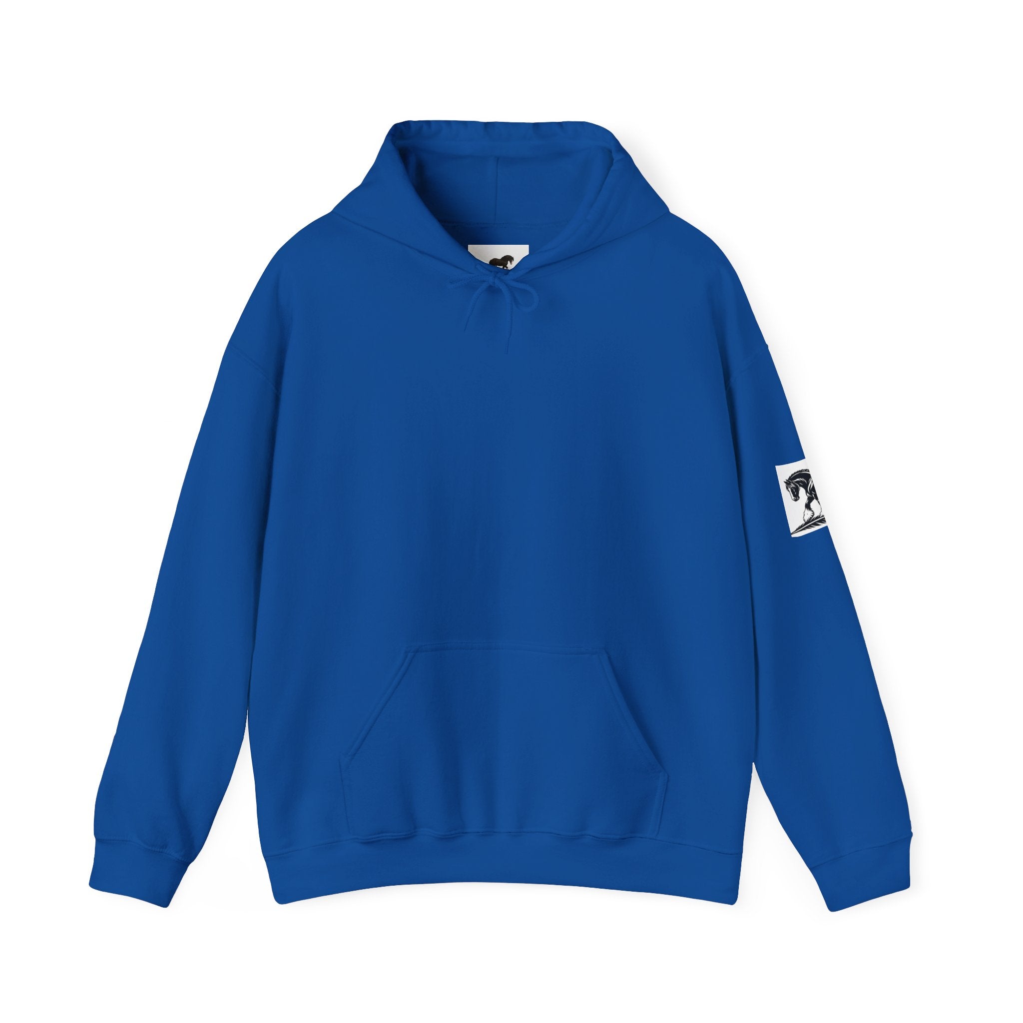 Elegant Shire Horse Silhouette Hoodie — Black Equestrian Graphic Sweatshirt