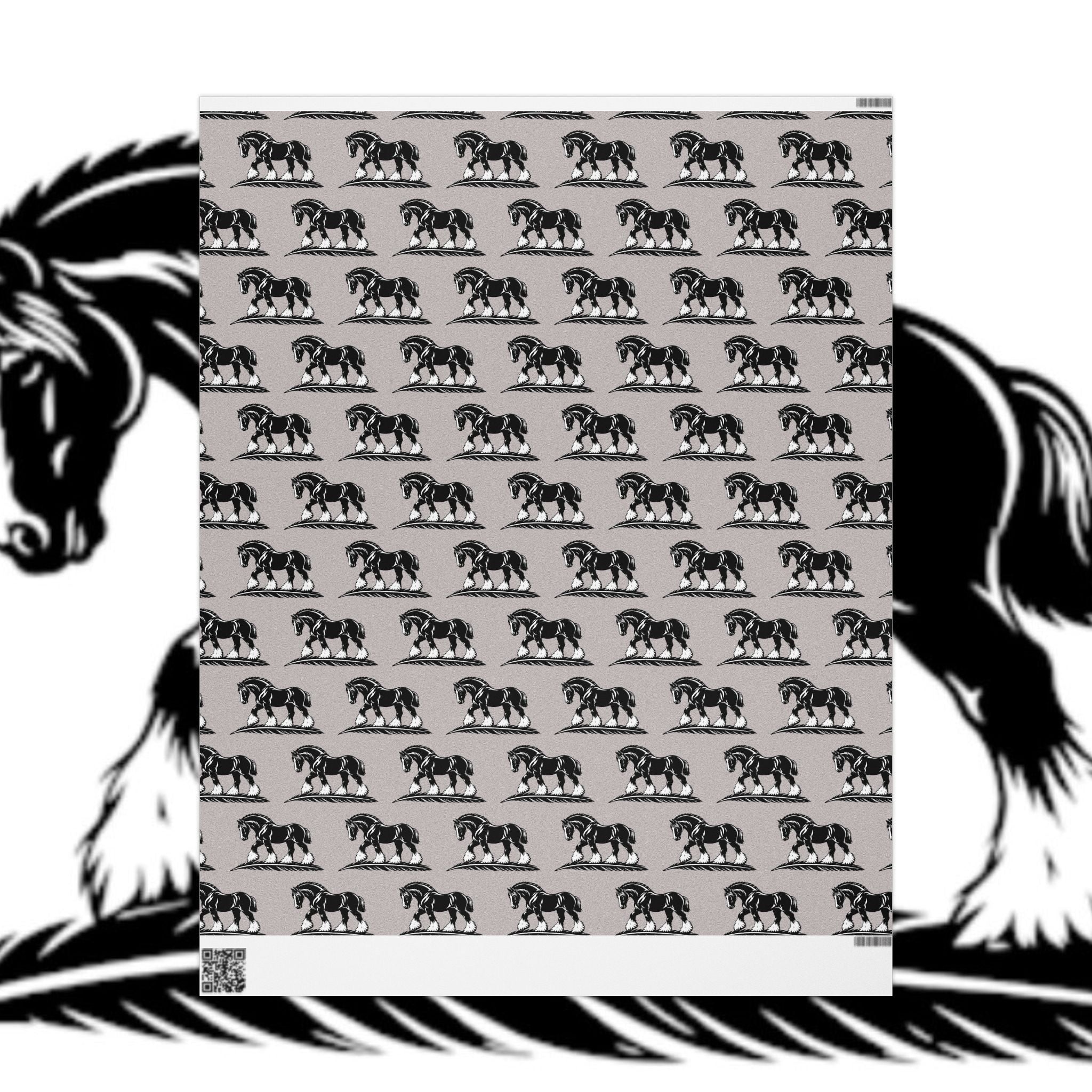 Horse Pattern Wrapping Paper - Rustic Equestrian Gift Wrap