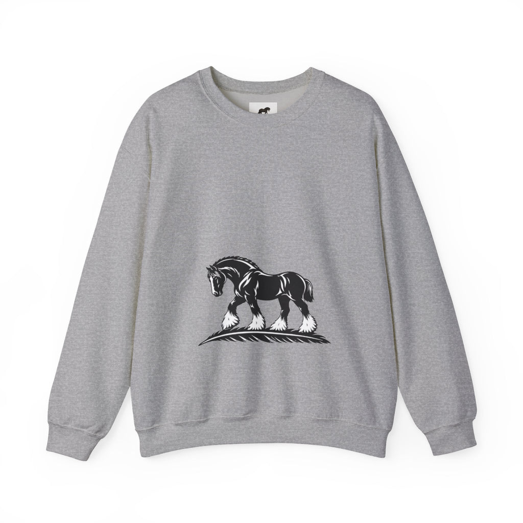 Horse Illustration Crewneck Sweatshirt — Vintage Sketch 'Unbridled Spirit'
