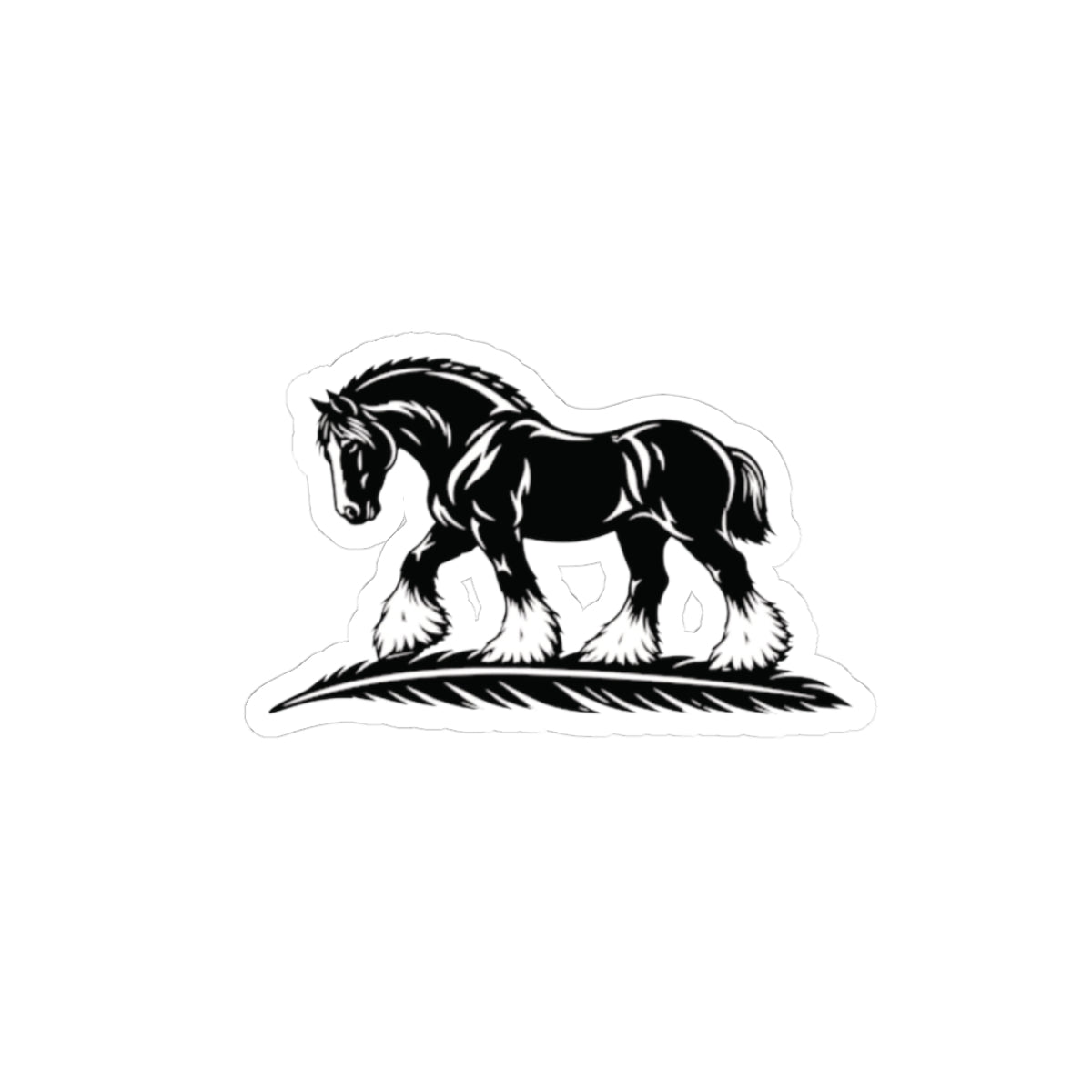 Draft Horse Vinyl Sticker — Black Shire Horse Kiss-Cut Decal