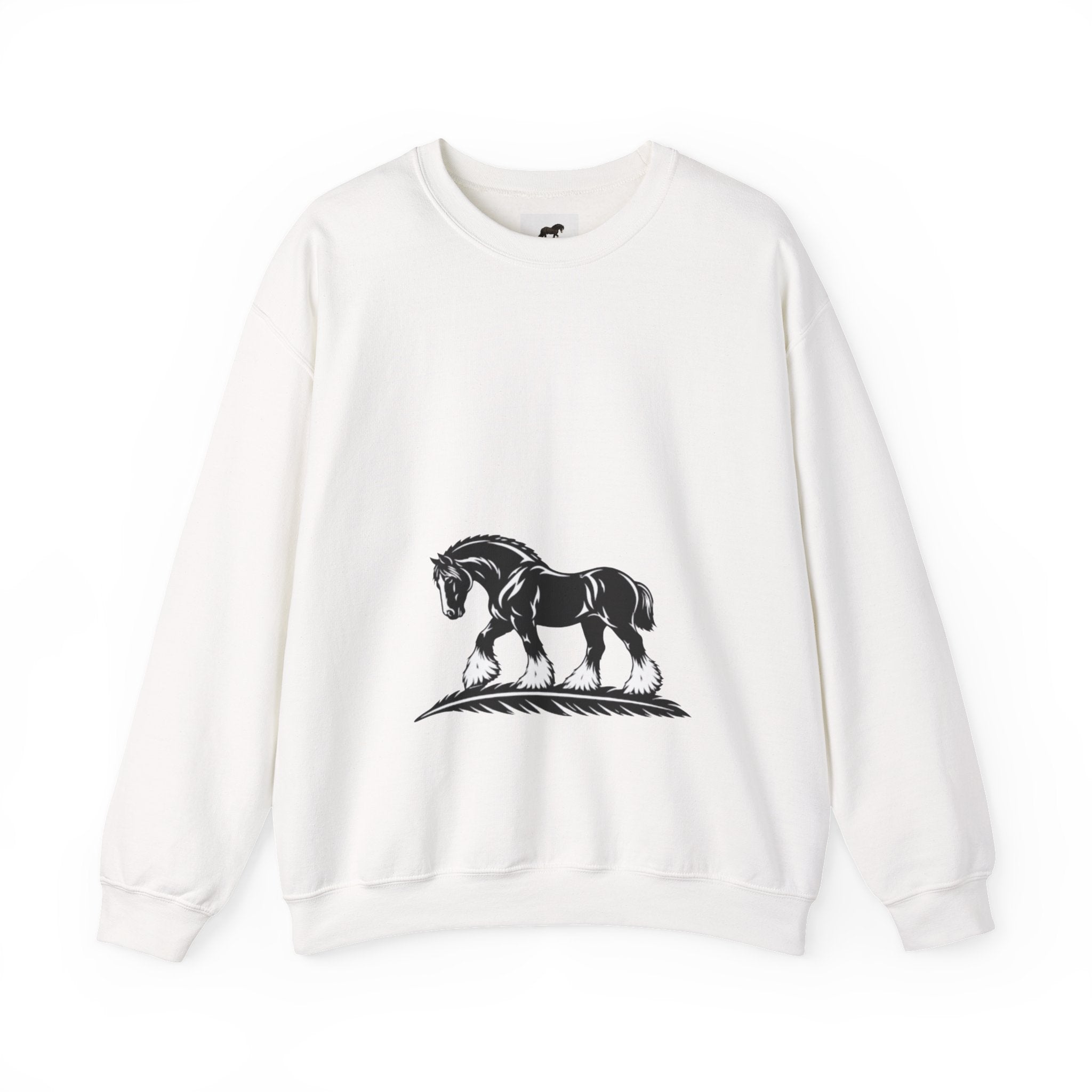 Horse Illustration Crewneck Sweatshirt — Vintage Sketch 'Unbridled Spirit'