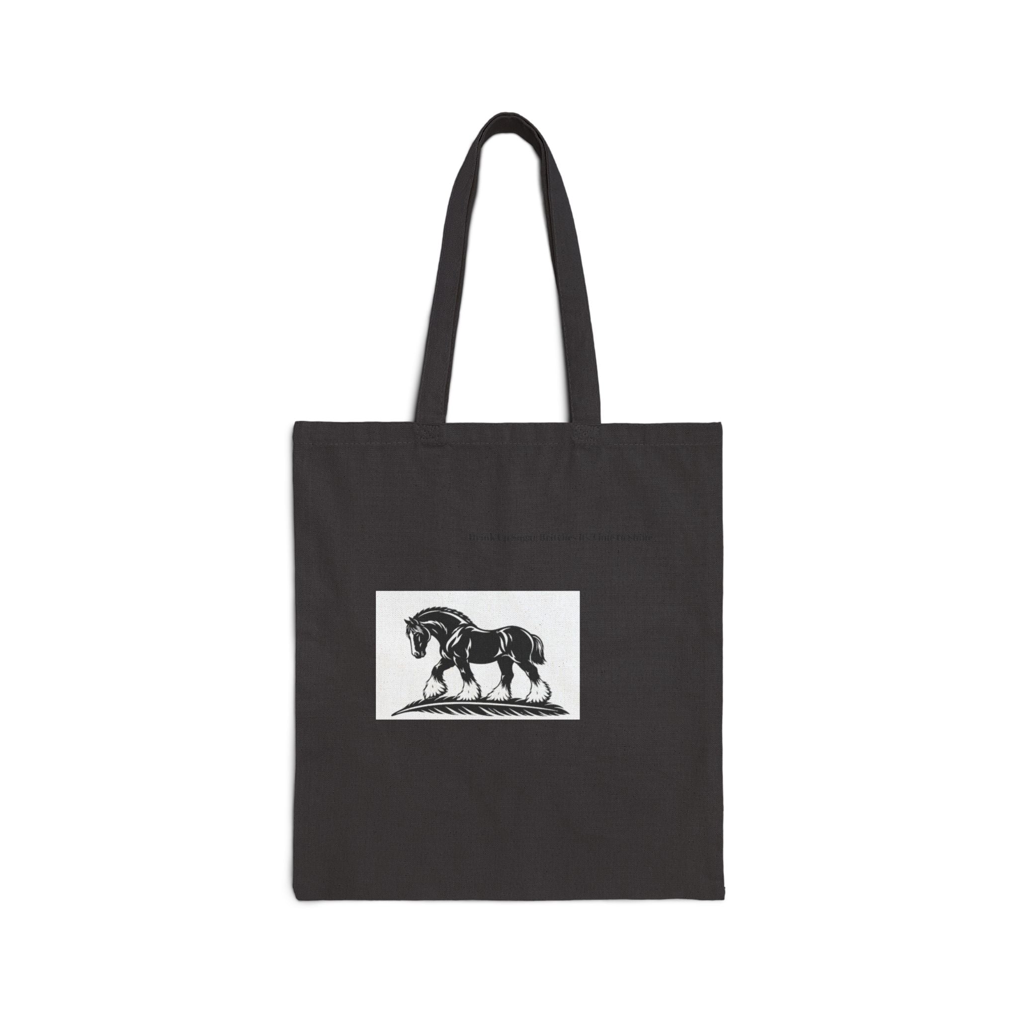 Vintage Horse Illustration Cotton Tote Bag — "I would if I could, but I can’t"