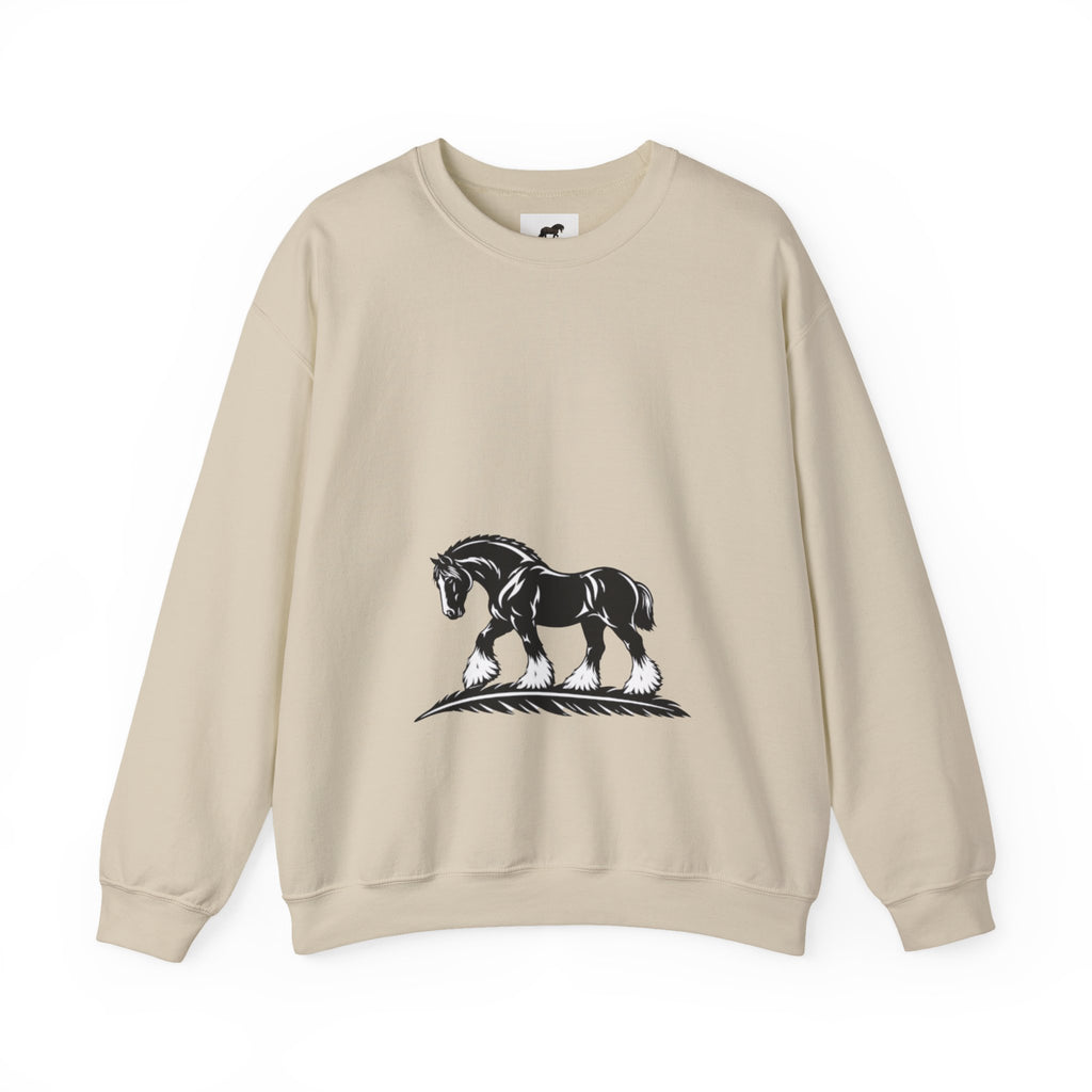 Horse Illustration Crewneck Sweatshirt — Vintage Sketch 'Unbridled Spirit'