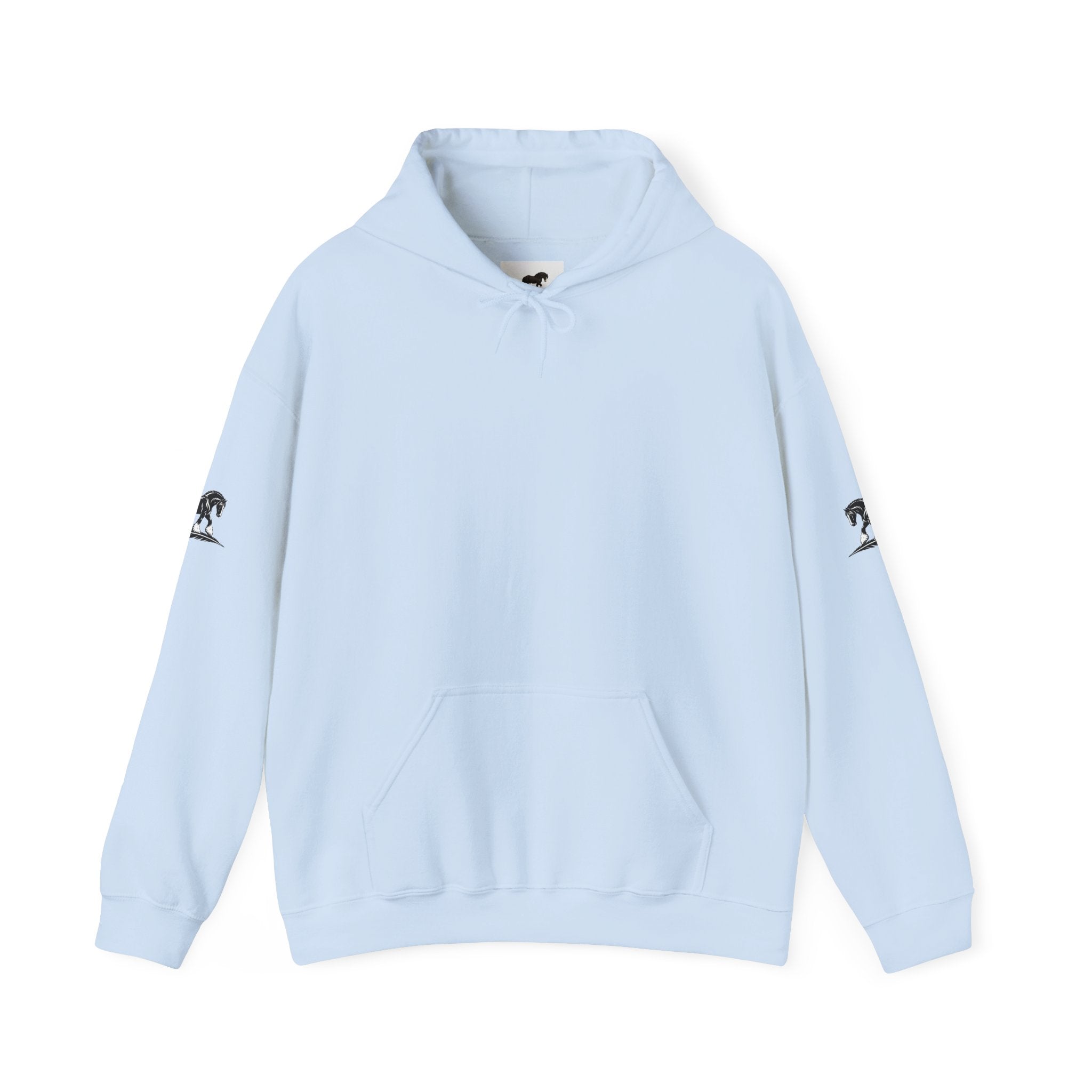 Black Feather Horse Hoodie — Equestrian Graphic Sweatshirt