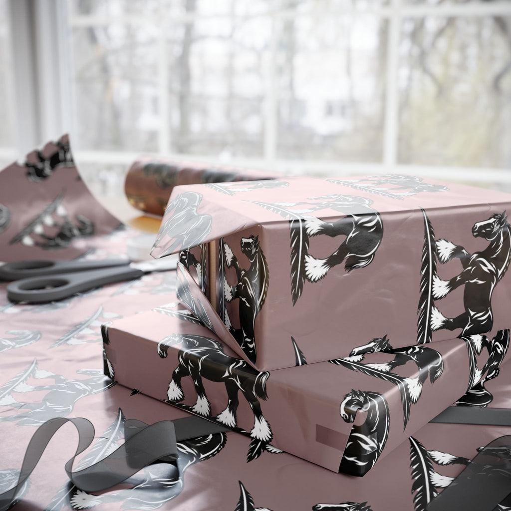 Horse Pattern Wrapping Paper – Vintage Mauve Equestrian Gift Wrap