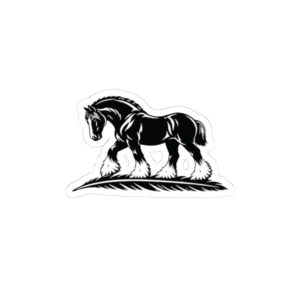 Draft Horse Vinyl Sticker — Black Shire Horse Kiss-Cut Decal