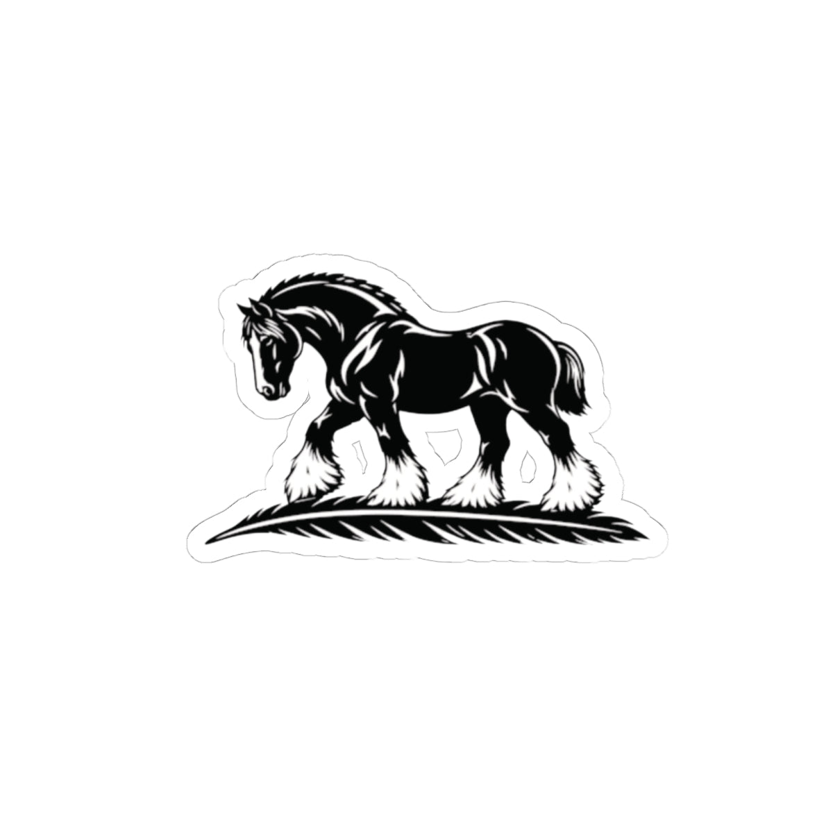 Draft Horse Vinyl Sticker — Black Shire Horse Kiss-Cut Decal