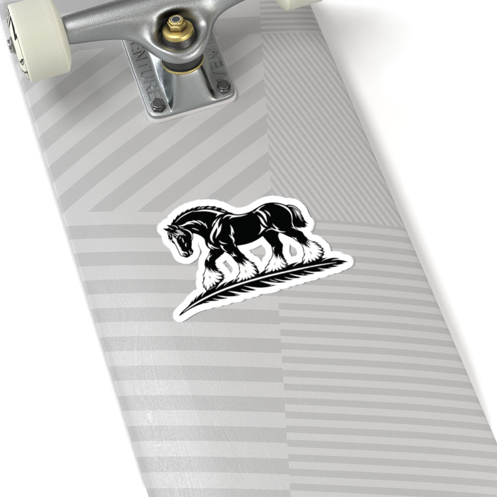 Draft Horse Vinyl Sticker — Black Shire Horse Kiss-Cut Decal