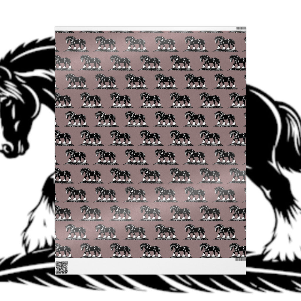 Horse Pattern Wrapping Paper – Vintage Mauve Equestrian Gift Wrap