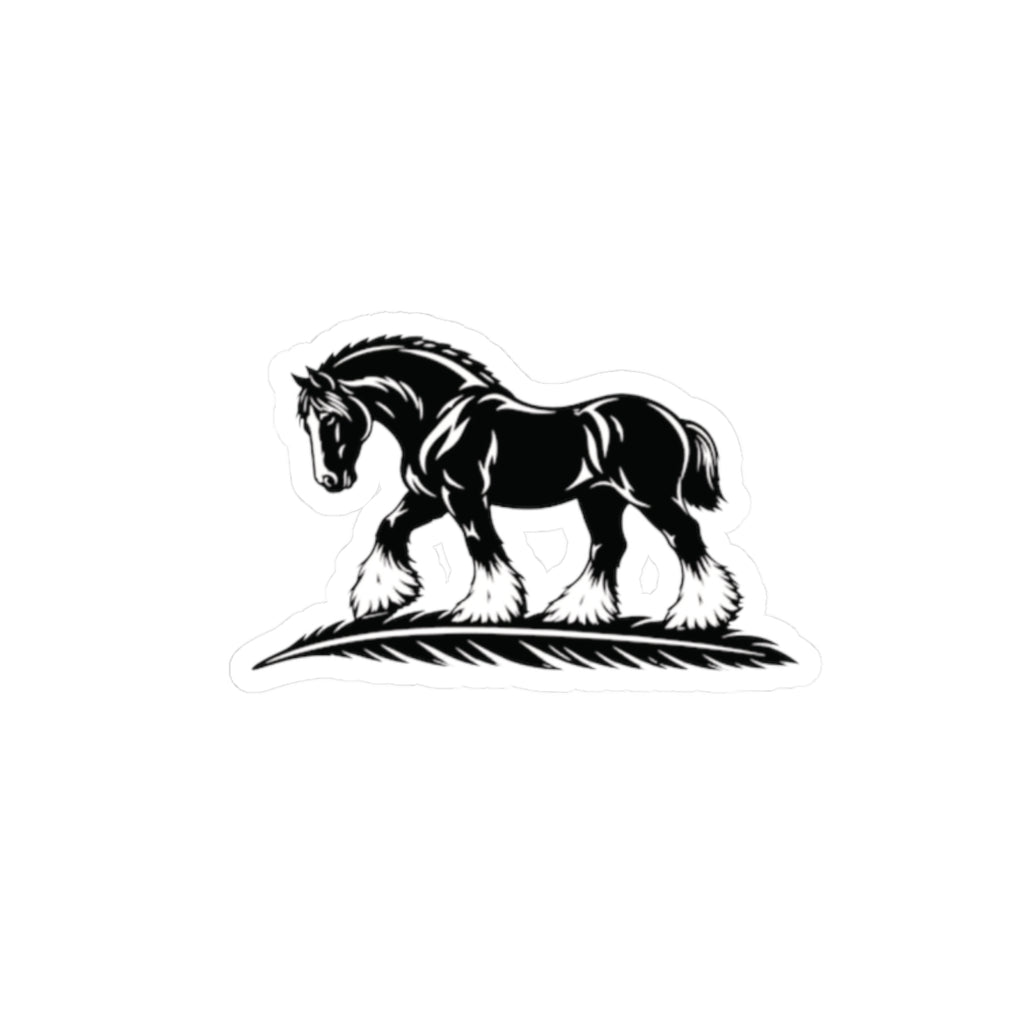 Draft Horse Vinyl Sticker — Black Shire Horse Kiss-Cut Decal