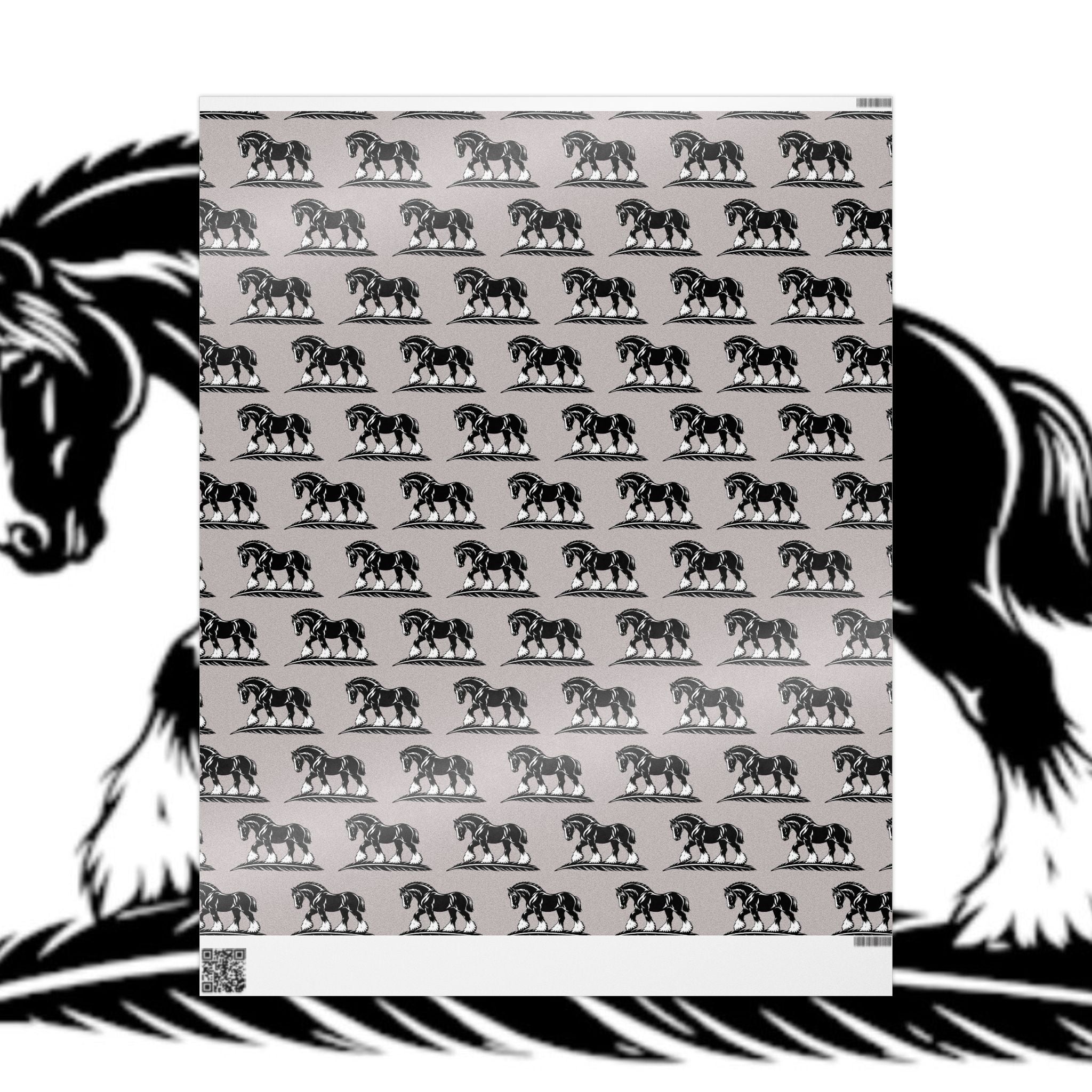 Horse Pattern Wrapping Paper - Rustic Equestrian Gift Wrap
