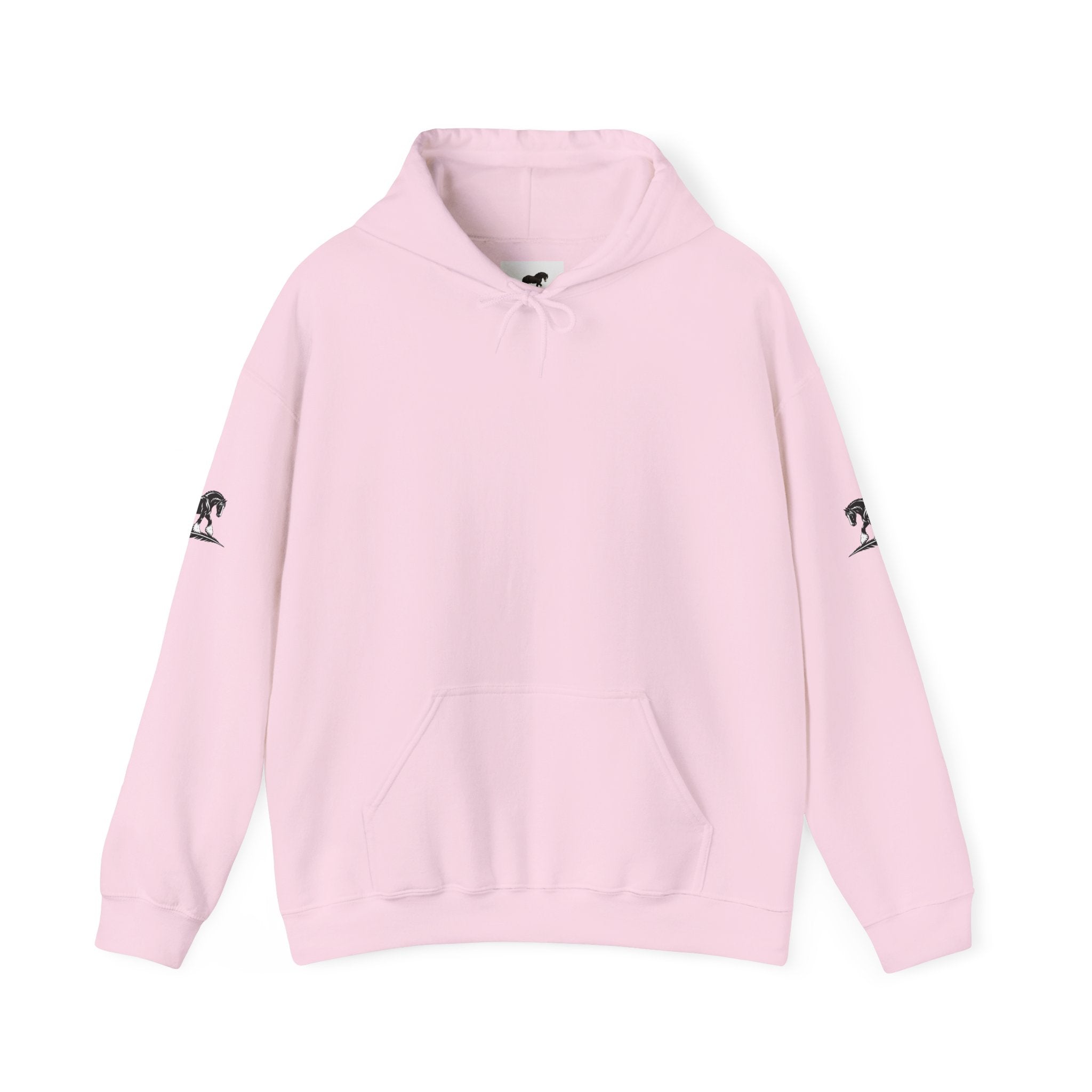 Black Feather Horse Hoodie — Equestrian Graphic Sweatshirt
